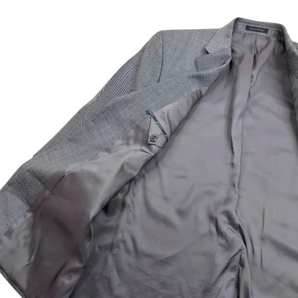 Chaps Men's 44L Suit Jacket Gray Wool 2 Button - Picture 4 of 13